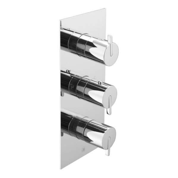 JTP Kio 3 Outlet 3 Handle Thermostatic Concealed Shower Valve Chrome