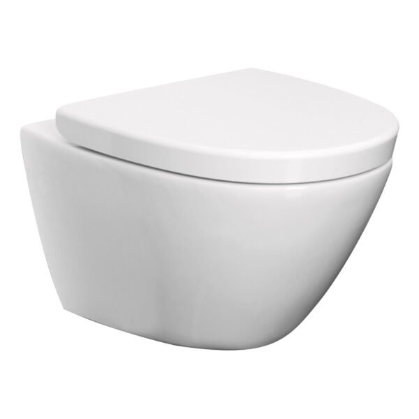 JTP Lavavo Rimless Wall Hung Toilet & Standard Toilet Seat White