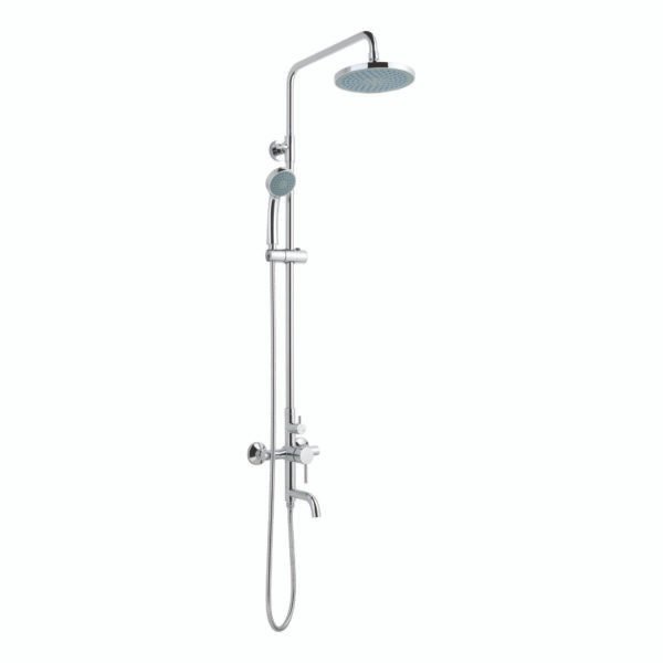 JTP Florence Shower Pole & Overhead Shower And Hand Shower,Bath Spout Chrome