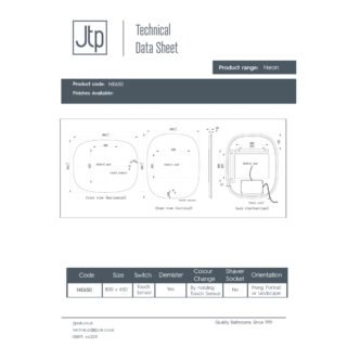 JTP Neon Illuminated Led Mirror 800mm X 650mm - Image 2