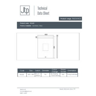 JTP Radiant Square Illuminated Led Mirror 600mm X 600mm - Image 2