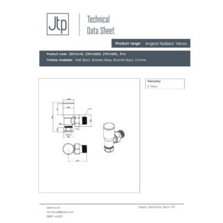 JTP Manual Angled Radiator Valves Pair - Various Colour - Image 2