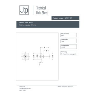 JTP Square Body Jet For Mixer Shower Single Chrome - Image 2