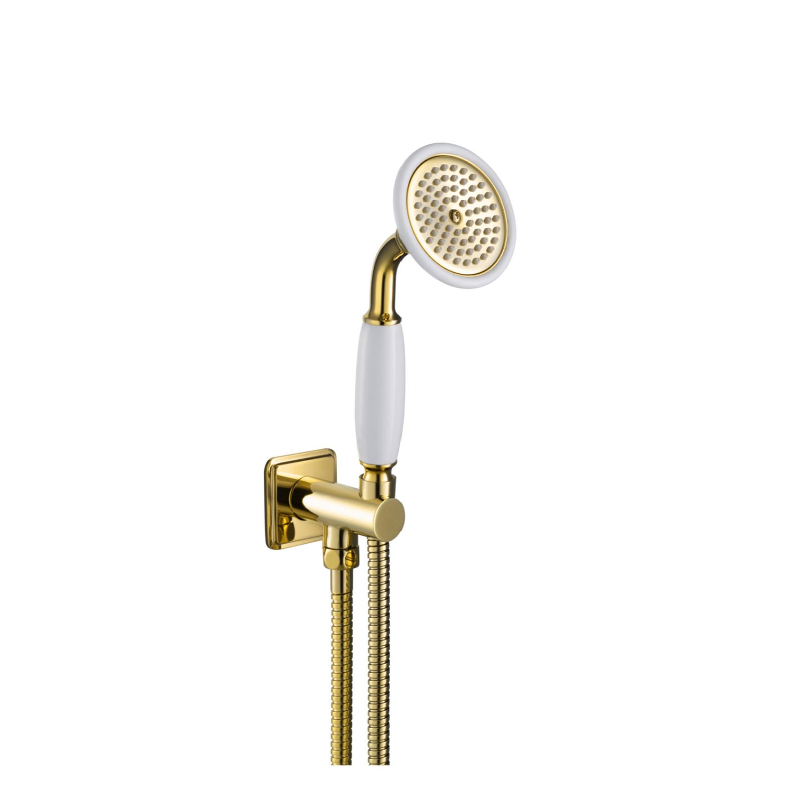 JTP Grosvenor Round Water Outlet With Holder And Slim Shower Handset – Various Colour - Nickel