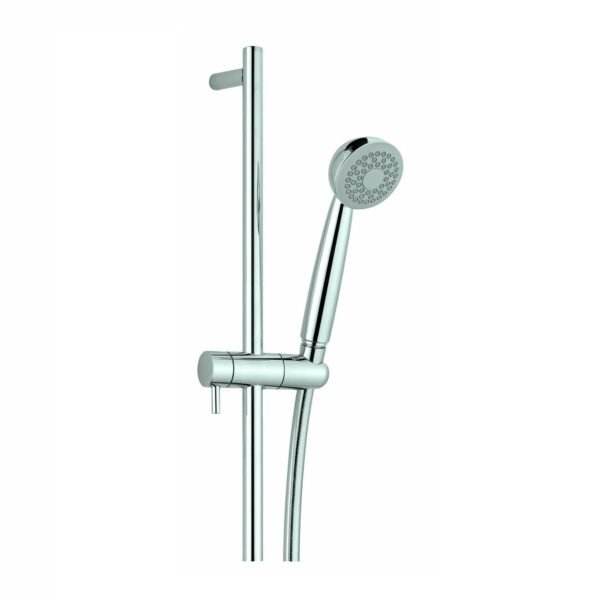 JTP Techno Slider Rail & Single Function Shower Head And Plastic Coated Shower Hose Chrome