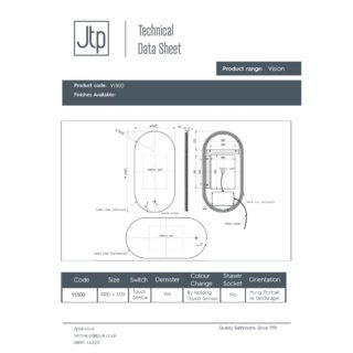 JTP Vision Illuminated Led Mirror 1000mm X 500mm - Image 2