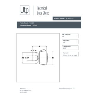 JTP Round Body Jet For Mixer Shower Single Chrome - Image 2