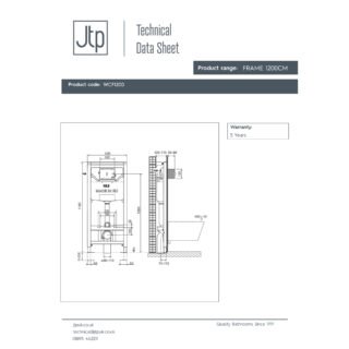 JTP Pre-Wall Freestanding Wc Frame & Brackets And Bend 1150mm X 500mm - Image 2