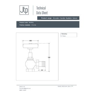JTP Manual Wheelhead Angled Radiator Valves Pair Chrome - Image 2
