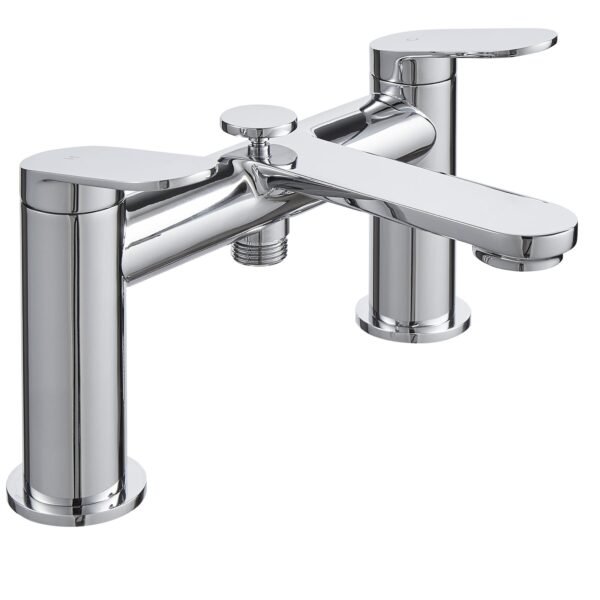 Kartell Excel Deck Mounted Bath Shower Mixer Tap With Hose And Handset - Chrome