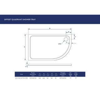 Scudo Eco-Stone Offset Quadrant Shower Tray - White - Image 11