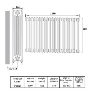 Kartell Legacy Horizontal Column Radiator - Dark Grey - Image 6