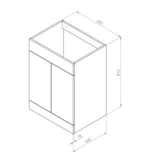 Scudo Empire 2 Door Floor Standing Vanity Unit With Basin - 600mm Wide - 1 TH - Image 2