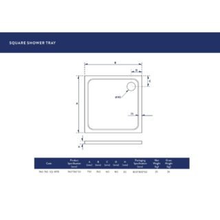 Scudo Eco-Stone Square Shower Tray - White - Image 3