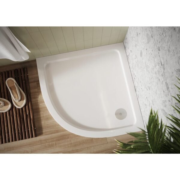 Scudo Eco-Stone Quadrant Shower Tray - White - Image 2