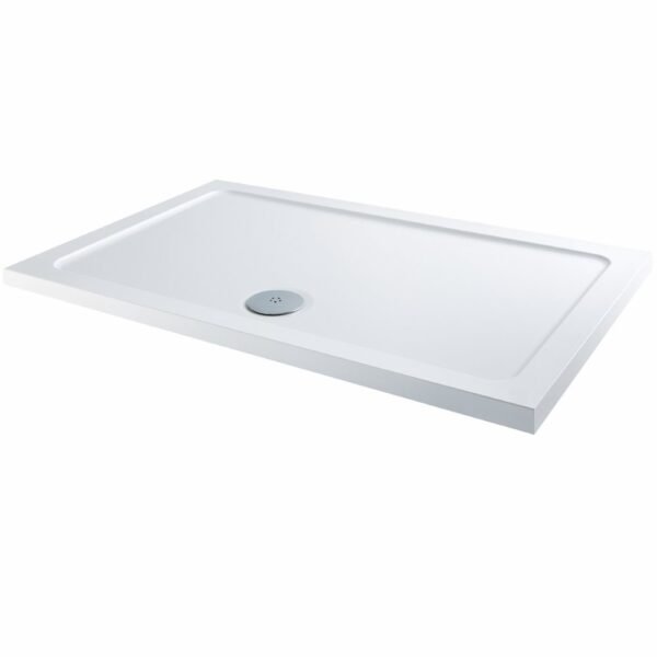 Scudo Eco-Stone Rectangular Shower Tray - White