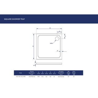 Scudo Eco-Stone Square Shower Tray - White - Image 5