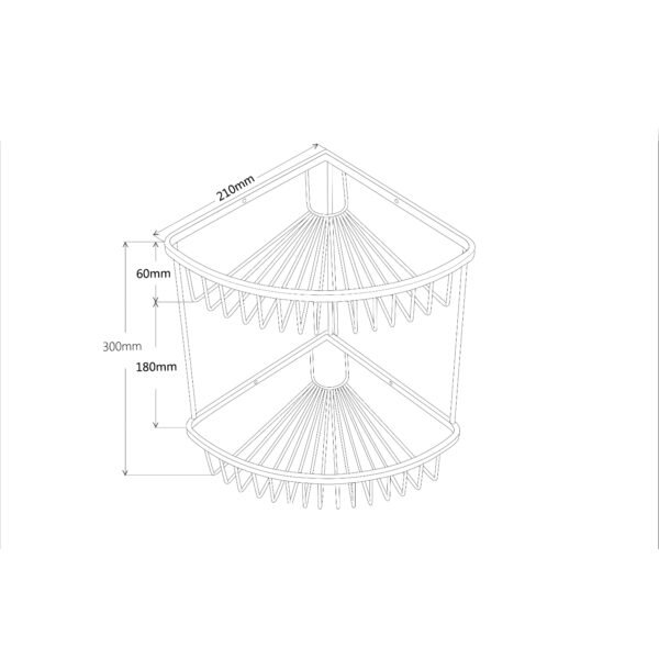 Kartell K-Vit Wire Work Double Corner Basket - Chrome - Image 2