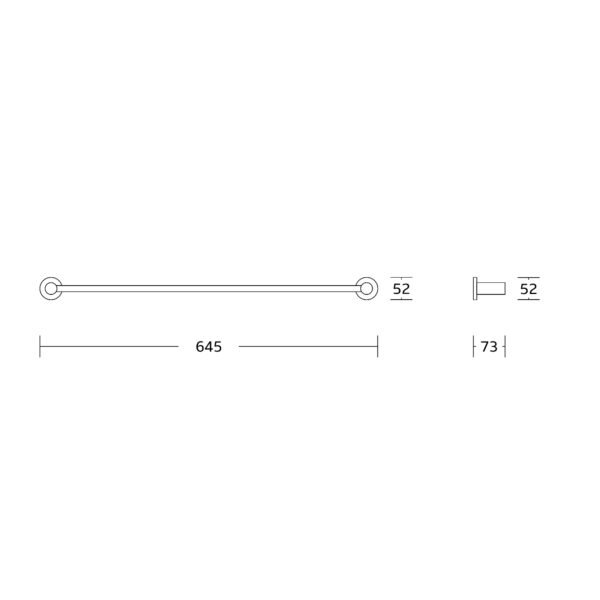 Kartell Plan Single Towel Bar - 645mm Long - Chrome - Image 2