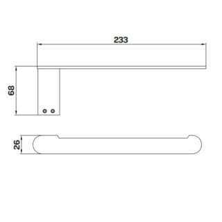 Kartell Ottone Single Towel Bar - Brushed Brass - Image 2