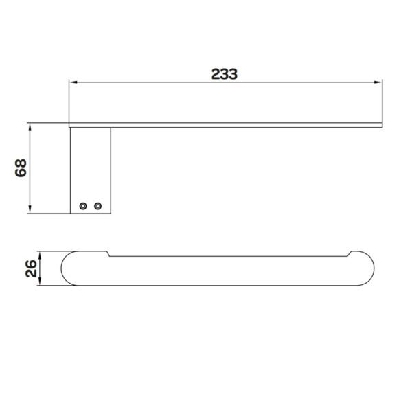 Kartell Ottone Single Towel Bar - Brushed Brass - Image 2