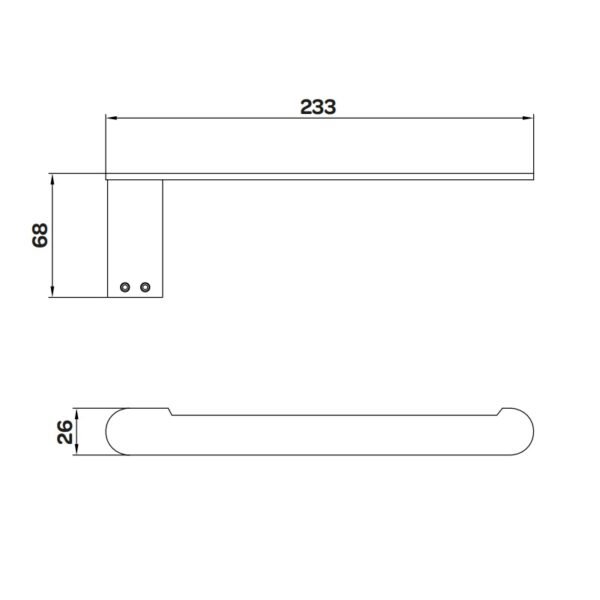 Kartell Nero Single Towel Rail - Matt Black - Image 2