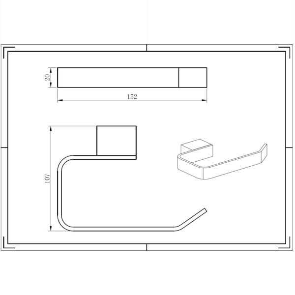 Kartell K-Vit Premium Toilet Paper Holder - 580mm Long - Image 2