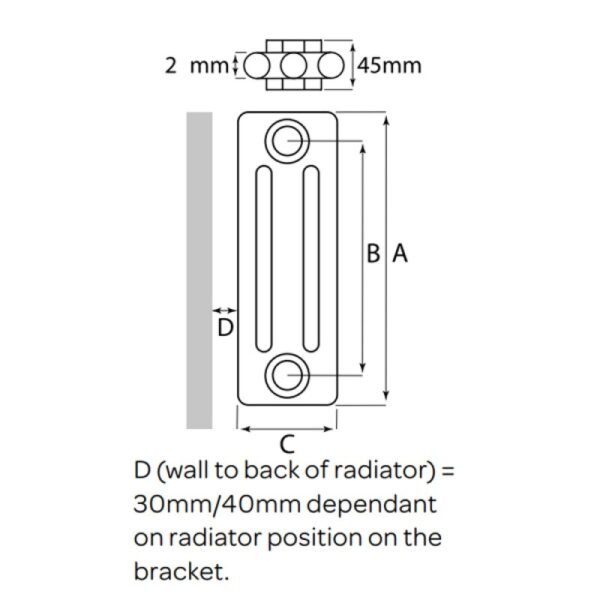 Kartell Laser Klassic 2-Column Horizontal Column Radiator - Textured Grey - Image 3