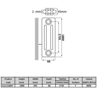 Kartell Laser Klassic 2-Column Vertical Column Radiator - Textured Grey - Image 2