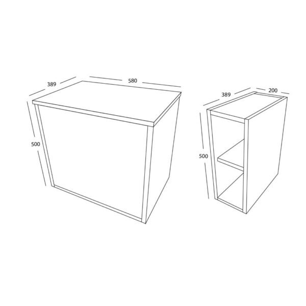 Scudo Alfie 1 Drawer Wall Hung Vanity Unit With Worktop And Open Storage Unit - 800mm Wide - Image 4