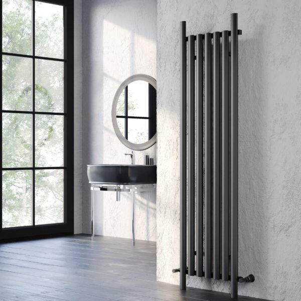 Kartell Brunswick Column Radiator - 7 Section - 1775mm X 470mm - Black