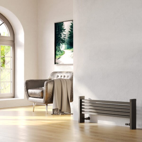 Kartell Nova Flat Panel Horizontal Designer Radiator - Grey