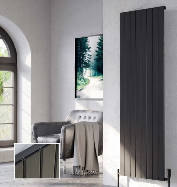 Kartell Victoria Single Panel Vertical Designer Radiator - Black