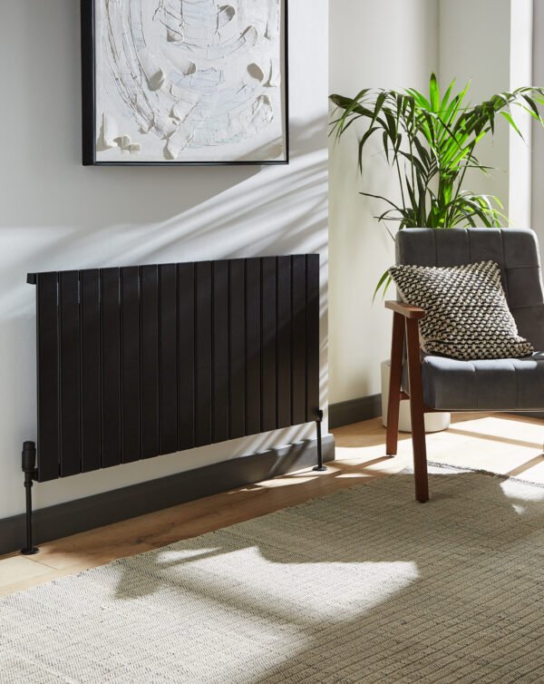 Kartell Victoria Single Panel Horizontal Designer Radiator - Black