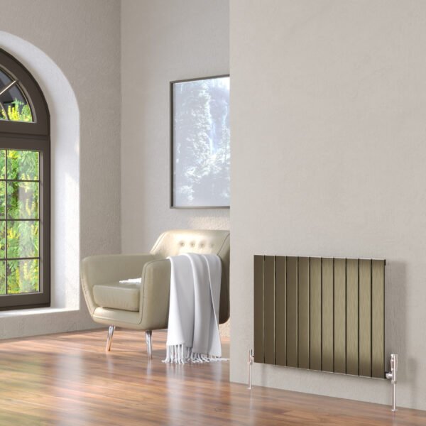 Kartell Victoria Single Panel Horizontal Designer Radiator - Bronze