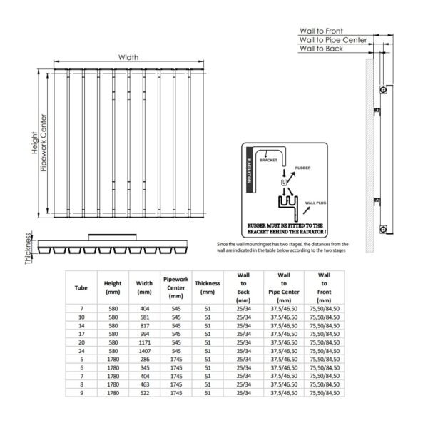 Kartell Hamilton Single Panel Horizontal Designer Radiator - White - Image 3
