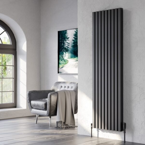 Kartell Hamilton Double Panel Vertical Designer Radiator - Black