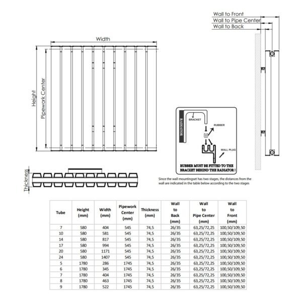 Kartell Hamilton Double Panel Horizontal Designer Radiator - Black - Image 3