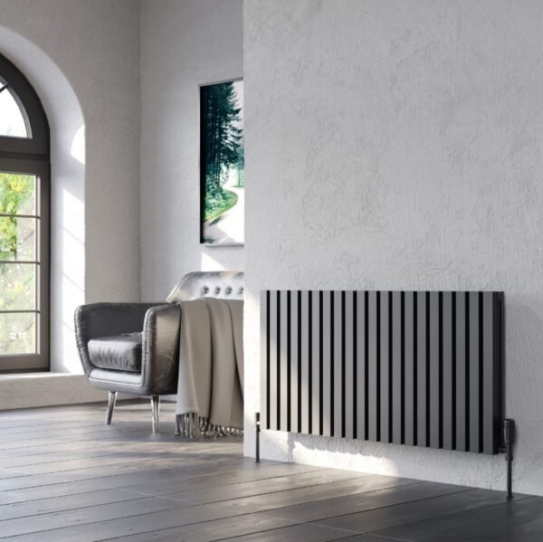Kartell Hamilton Double Panel Horizontal Designer Radiator - Black