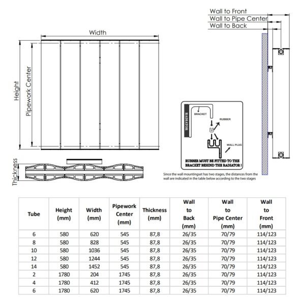 Kartell Vancouver Double Panel Horizontal Designer Radiator - Grey - Image 2