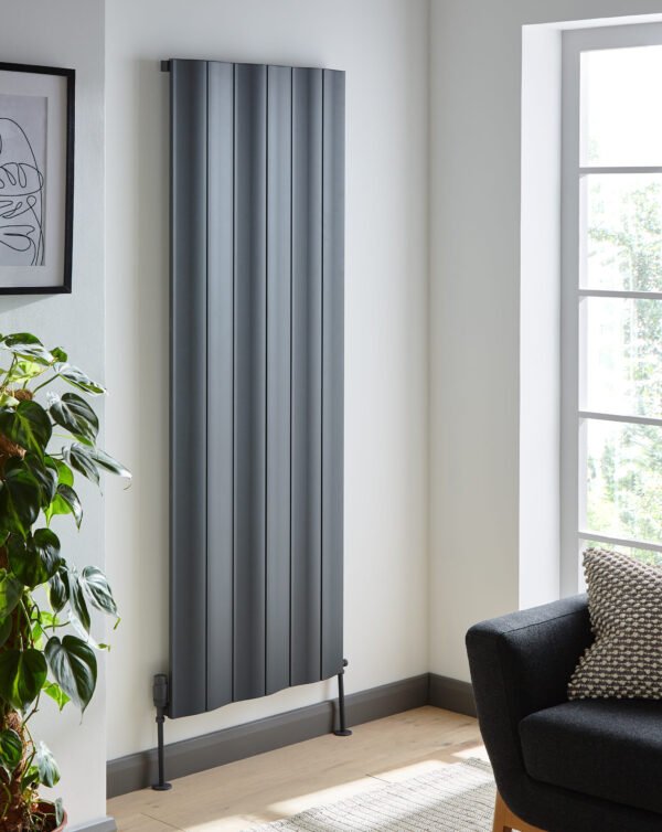 Kartell Vancouver Double Panel Vertical Designer Radiator - Grey