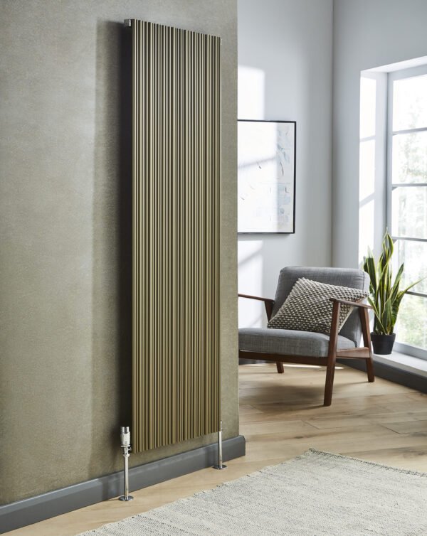 Kartell Quebec Single Panel Vertical Designer Radiator - Bronze