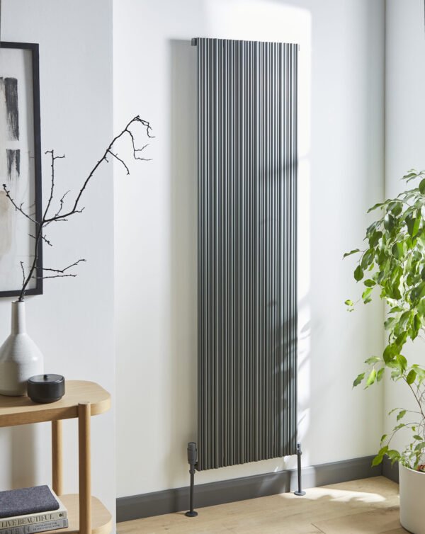 Kartell Quebec Single Panel Vertical Designer Radiator - Grey