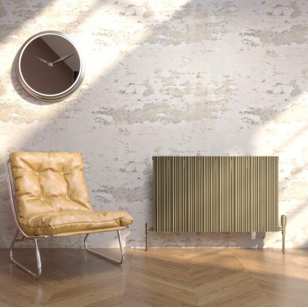 Kartell Quebec Single Panel Horizontal Designer Radiator - Bronze