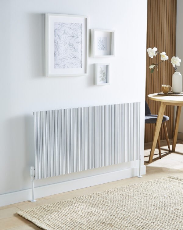 Kartell Quebec Single Panel Horizontal Designer Radiator - White
