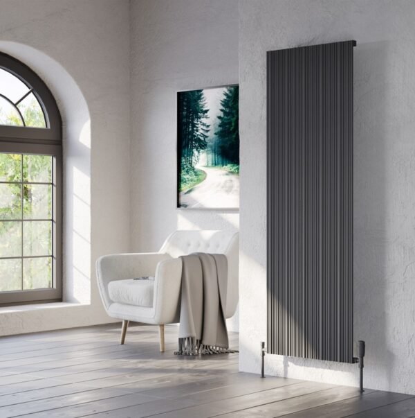 Kartell Quebec Double Panel Vertical Designer Radiator - Black