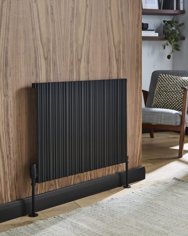 Kartell Quebec Double Panel Horizontal Designer Radiator - Black