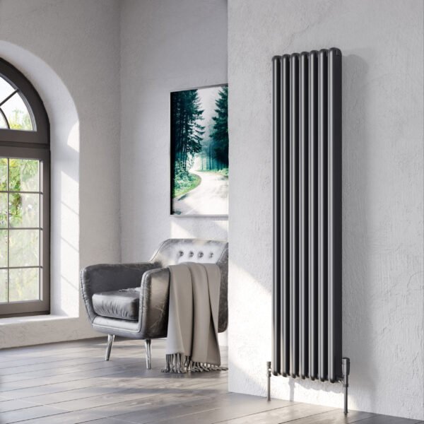 Kartell Calgary Vertical Designer Column Radiator - Black