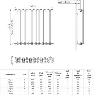 Kartell Calgary Vertical Designer Column Radiator - Black - Image 3