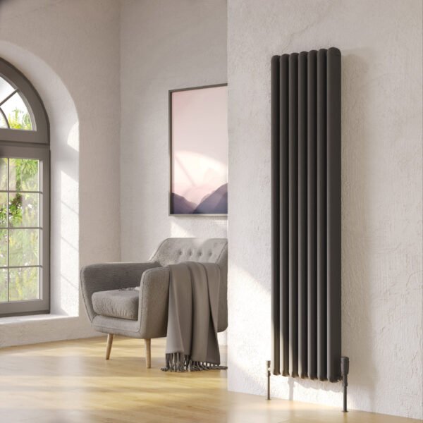 Kartell Calgary Vertical Designer Column Radiator - Grey